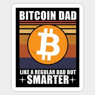 Bitcoin Dad Like a Regular Dad But Smarter Retro Magnet